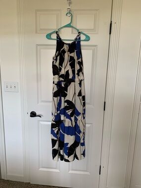 sofia by sofia vergara Blue, Black & Cream Floral Halter Maxi Dress